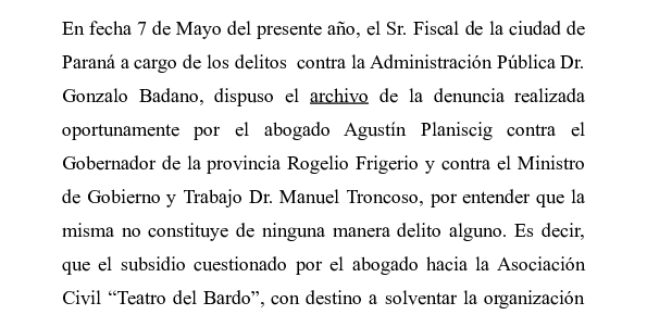 El Fiscal Badano decidió archivar una causa en contra del gobierno.