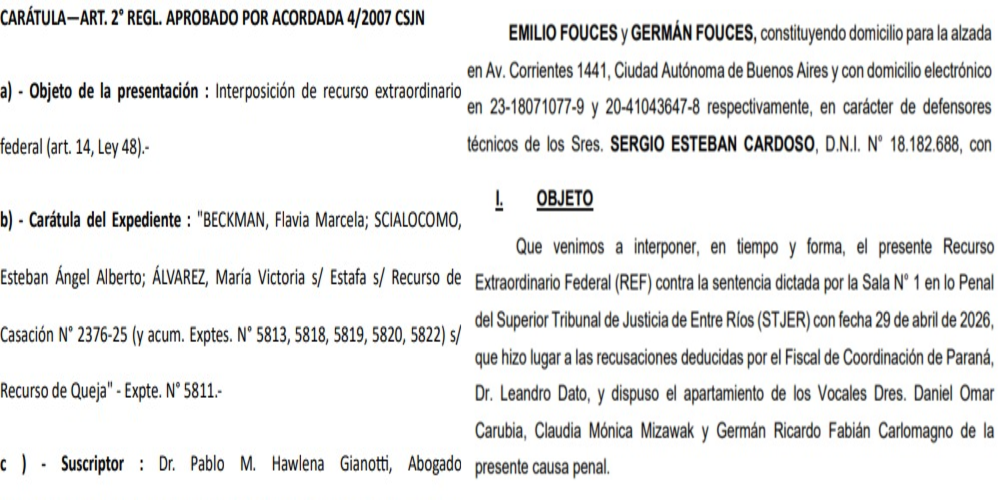Causa «Contratos de la Legislatura»: las defensas presentan recurso extraordinario federal tras el apartamiento de los jueces naturales de la Sala Penal